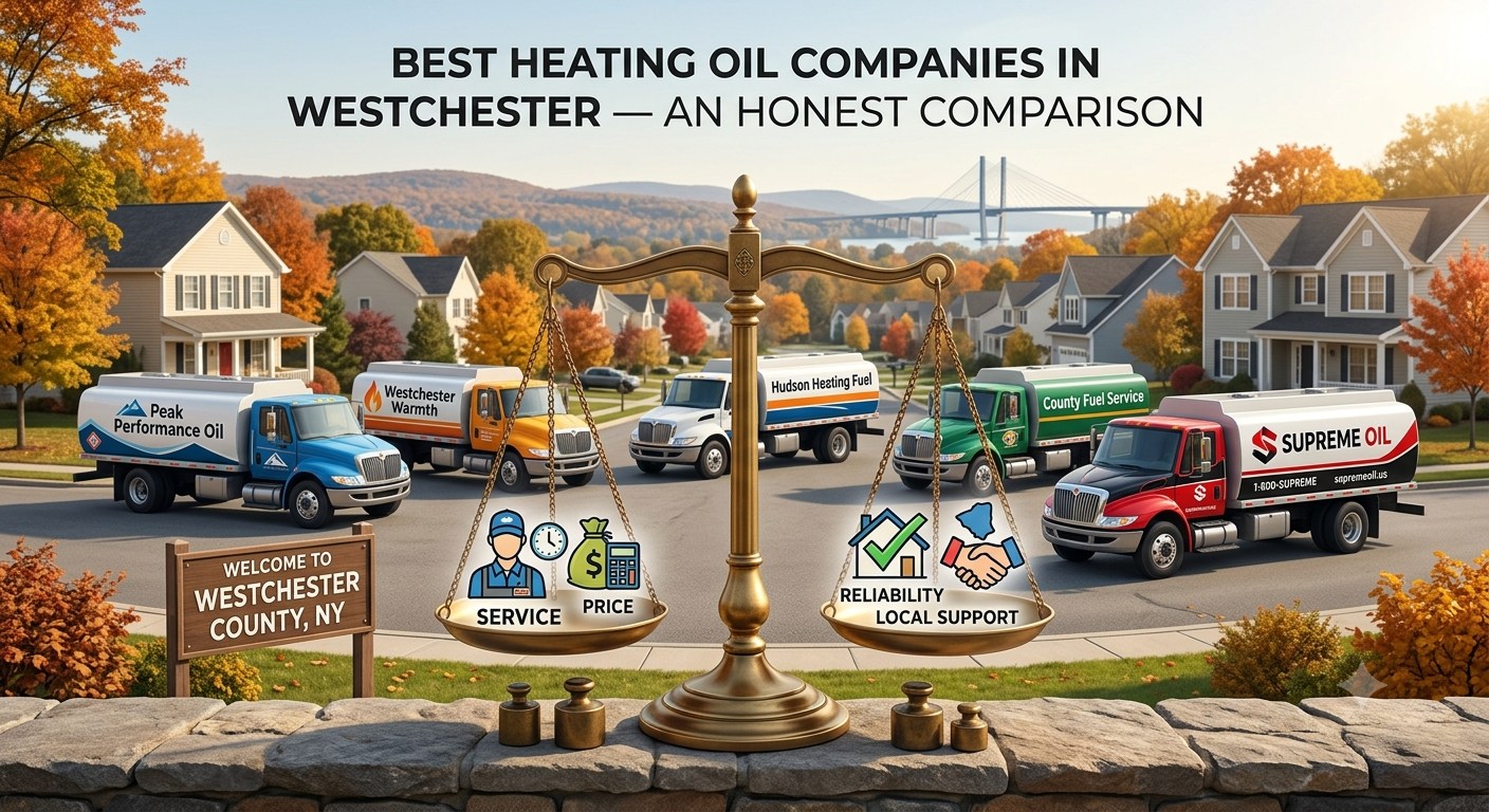Comparison guide for heating oil companies serving Westchester County homes