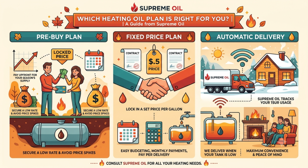 Pre-Buy vs Fixed vs Automatic heating oil delivery options for Westchester homeowners